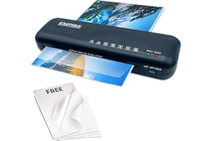 EMPIRE TRADING & COMMERCE Empire Laminator, Laminating Machine with 5 Pouches, Hot and Cold Machine, A4 Thermal Laminator for Home, School and Office Use