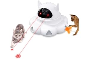 Spessn Interaktives Katzenspielzeug, 2-in-1 Elektrisches Katzenspielzeug, Spielzeug für Katzen USB Aufladbar für Intelligenzspielzeug Kätzchen/Hunde, Geeignet für Katzen jeden Alters