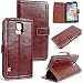 Produktbild Exklusive-Cad Son-XP-Z1-Business-Leder-Schwarz Business Leder Etui mit dekorativer Ziernaht für Sony Xperia Z1 mit Standfunktion Magnetverschluss und Kreditkartenfach in Braun - Tasche Schale Hülle Cover Flip Case