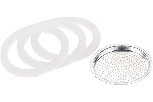 Cucina di Modena Dichtung: Ersatz-Dichtungsringe und Filter für Espresso-Kocher für 3 Tassen (Dichtung Espressokocher, Gummi-Dichtung für Espressokocher, Kaffeebereiter)