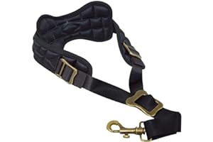 ADORENCE Cordino imbottito per sassofono – comodo cinturino per sassofono con cuscino traspirante, rimovibile e lavabile – nero