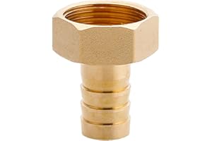 MOUMOUTEN Raccordo portagomma in ottone da 1", filettatura femmina, giuntatrice per metalli, giuntatrice per tubi flessibili, adattatore per aria, acqua e olio (spessore 19 mm)