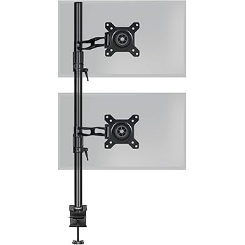 RICOO Support PC pour 2 ecrans superposé Vertical TS3511 Double Bras ...
