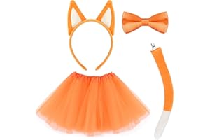 Kavoc Dog Skirt Set for Kids Include Dog Headband Tutu Skirt Bowtie and Tail for Girls World Book Day Dress Up