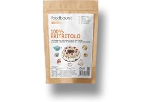 BEPPIANI Eritritol 1 kg foodboost -sustituto del azúcar - 0 kcal - 100% puro - mismo poder edulcorante que el azúcar de cocina, apto para diabéticos y dietas bajas en calorías o equilibradas - contra la caries