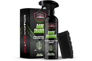 BASS MOTOR BassMotor Lucidante per plastica e Gomme Auto Moto Restauratore Vecchi Copertoni Recupera la lucentezza Interno ed Esterno Recupera la plastica a casa - 500 ml + Spugna Premium
