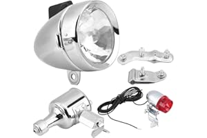 QIILU Qii lu 12V 6W generador de fricción dínamo luz Trasera Kit de Luces traseras, Kit de Faros de Bicicleta motorizada para Bicicleta motorizada