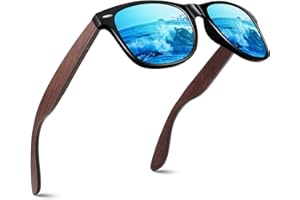 CGID Gafas de Sol Polarizadas Hombre Mujer Originales Madera Ultra Light 100% UV400 Protección