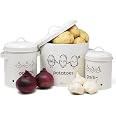BEBUSINGOTO Contenitori Per Alimenti All'aglio Con Cestello Di Drenaggio Per Lattine Sigillate Per Cipolla Zenzero E Aglio 87320055