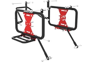 GRAND PITSTOP Motorcycle Saddle Stay, Luggage Carrier, Jerry Can holder Compatible with Royal Enfield Himalayan 450 (Black-Red)