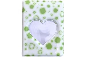 RUNRAYAY 3 Inch Four-Leaf Clover Mini Photo Album, Love Heart Hollow Card Binder Photo Album Photo Card Holder Lucky Clover 40 Pockets