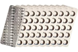 harren24 Pastillas de prueba para fotómetros DPD 1 Cloro, DPD3, DPD4 Oxígeno Activo, Alcalinidad M, CYA, Rojo Fenol Valor en pH Comprobador de agua de piscina 50/100/250/500x (Phenol Red / 100x)
