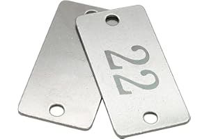 STAYMAX Targhette numerate rettangolari in acciaio inox con due fori (1-25)