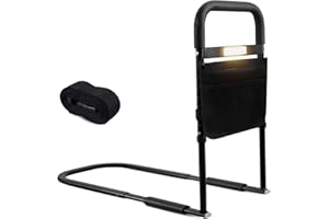 Lightasea Bettgitter für Ältere,Aufstehhilfe Bett für Senioren,Bettgitter mit Aufbewahrungstasche, LED-Sensorlicht,Höhenverstellbarer Haltegriff für Senioren,für ältere, Behinderte, Schwangere Frauen