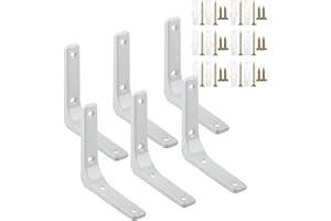 WENXIAW Equerre Etagere Murale, Equerre Metal Blanc Support Etagere Murale Blanche pour Meubles Décoration Connexion avec Vis,100 * 100mm Equerre Murale En Forme de L pour Deco Murale Cuisine Industrielle