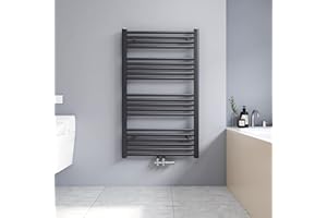 Meykoers Badheizkörper 1000x600 mm Handtuchheizkörper Mittelanschluss Handtuchtrockner Heizkörper Badezimmer Heizung Anthrazit 498 Watt