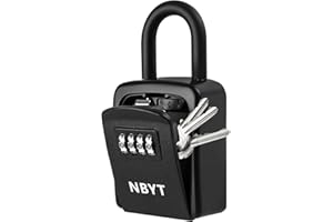 NBYT Tragbares Zahlenschloss Schlüsselkasten, für Hausschlüssel, Schlüsselverstecker zum Verstecken eines Schlüssels außerhalb, wasserdichte Schlüsselsafe (kleine Größe mit Bügel)