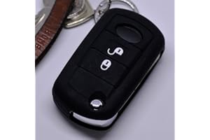 MT KEY Cubierta Protectora de Silicona para Llaves de Coche Negro Compatible con Land Rover Discovery 3 Range Rover LR3