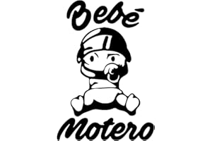 CUSTOM VINYL Pegatina Bebe motero 18x12cm (Blanco)
