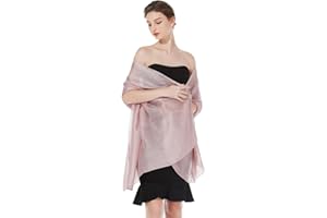 BEAUTELICATE Summer Shawls Wraps Silky Smooth Pashmina Stole Light Sheer Shoulder Cover Large Solid Scarves for Women Wedding Evening Bridal Bridesmaids Mother of The Bride