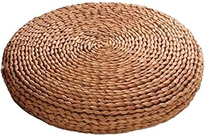 WBTY - Cuscino da meditazione giapponese, con tatami giapponesi, cuscino naturale in paglia, cuscino rotondo per yoga, cuscino a maglia per giardino, decorazione della sala da pranzo