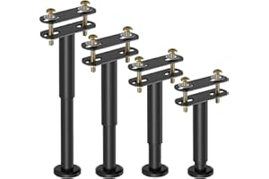 YELIKIT Patas de Cama Ajustables, 18-33 cm de Altura, Apoyo para Marco/Listones Centrales, Metal, Repuesto Ajustable para Muebles de Bricolaje, Armarios