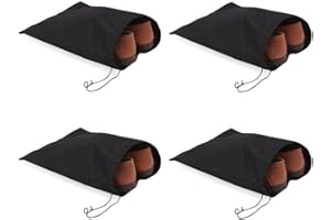 Fablcrew 4 Pièces Sac à Chaussures de Voyage Portables Imperméable et Respirante Non-Tissé Chaussures Organisateur Sac d'entreposage