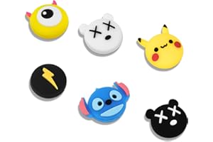 DLseego 6 PCS Switch Joy-Con Thumb Grip Joystick Caps, Cache-poignée Analogique en Silicone Souple Antidérapant pour Switch & Switch Lite, Thème Dessin Animé
