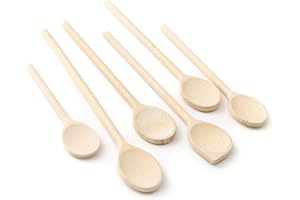 Tuuli Kitchen 6 pezzi set Cucchiaio da Cucina Utensili in Legno di Faggio (6x cucchiaio 18cm-35cm)