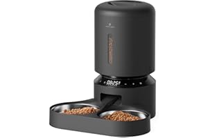PETLIBRO Dispenser Automatico di Cibo per Gatti per 2 Gatti, Dispenser di Cibo per Gatti da 5 Litri con 2 Ciotole in Acciaio Inossidabile, 6 Pasti al Giorno, Registrazione Vocale 10S