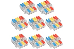 FOCCTS 8 szt. Zestaw zacisków przyłączeniowych Złącze kablowe Kompaktowe zaciski wtykowe Złącze nakrętki dźwigni Złącze kabla przyciskowego