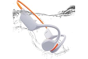 ATOPSKINS Natacion Auriculares Conduccion Osea, IPX8 Auriculares oseos Para Nadar Bluetooth 5.3 Auriculares Piscina Con memoria de 32GB auriculares conduccion osea natacion, reproductor de MP3 (Naranja)
