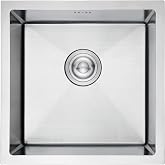 Ibergrif M84040 Kitchen Sink 40 x 40 cm, Undermount or Countertop Sink with Drain Filter, Stainless Steel