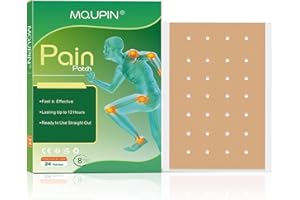MQUPIN Cerotti antidolorifici Cerotti termici di dimensioni maggiori 24 pezzi, cerotto antidolorifico 12 ore di sollievo dal dolore a lunga durata per dolori muscolari all'articolazione Fasce