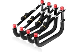 MOUNDNAIK Kayak Storage Racks, 39.5CM Wall Mount Garage Storage Hooks for Kayaks, SUP, Paddle Boards and Surfboards, Heavy Duty Hangers with Lashing Straps, Each Hook can Hold up 45KG (26.5cm x 39.5cm)