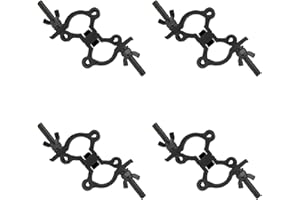 JINDAAUDIO 4Pack Morsetti Luci Scena per Traliccio Stage Lighting Morsetto Aliscaf Doppio Largo 35mm-45mm Morsetti per Accoppiatori Girevoli per Truss, Carico 100kg Doppia Fibbia Clamp Ganci per Luci da Palco