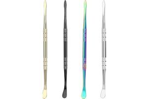 AHQIZFX 4 Stk Wachsschnitzwerkzeuge,Edelstahl Modellierwerkzeug,Doppelköpfiges Sculpting Werkzeug,Ton Wachs Schnitzwerkzeug,12cm Wachs Schnitzer Werkzeuge für Wachs Keramik Skulpturen Bildhauen Schaben Formen