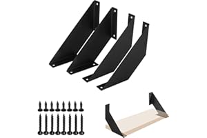 CHASBETE Regalwinkel Schwarz Metall 10cm 4 Stück, Regalhalterung Wand Regalträger Regal Regalhalter Schwerlast, 90 Grad Regal Halterung Wandmontage