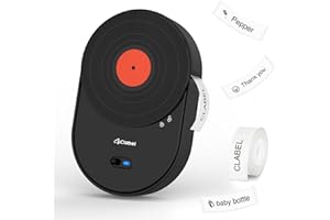 CHITENG CLABEL Label Maker Machine, 521B Thermal Label Printer Handheld with Tape Customized Sticker, Portable Compact, Easy to Use for Home jars Office School Rechargeable Compatible with iOS & Android Black