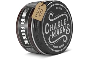 Charlemagne Pomata originale per capelli - 100 ml, Tenuta forte Crema modellante per capelli a base acquosa per uomo - Argilla per capelli con finitura lucida