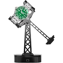 LINGFANSTORE Caricaorologi Automatico In Pelle PU – Motore Silenzioso, Con Adattatore AC