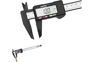 VINSPIRE Digital Vernier Caliper 150mm, Carbon Fiber Calipers Measuring Tool, Electronic Micrometer with LCD Screen, Inch/Metric Digital Caliper for Jewelry, DIY, Woodworking, Household Use