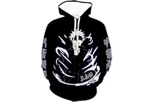 JIMINHOPE Anime Jujutsu Kaisen Sudadera con Capucha Impreso en 3D Gojo Satoru Pullover Unisex Sudadera de Manga Larga Ryomen Sukuna Hoodie