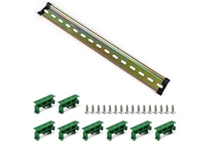 LNSYSNS Rainure Rail DIN Kit - Rail Din avec 8Pièces DIN C45 Rail Adaptateur et 300 x 35mm Rail Din - Pour la Fixation et la Sécurisation de Circuits Imprimés ou D'appareillages électroniques