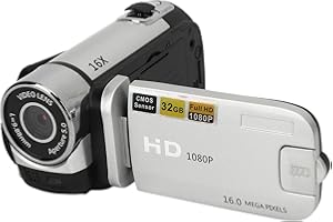 MENDUNER Appareil Photo Compact, Appareil Photo Vintage, Caméra Vidéo, Appareil Photo Numérique 1080P 16MP, Caméscope à écran Rotatif de 2,4 Pouces, Zoom 16X, Enregistreur Vidéo HD avec