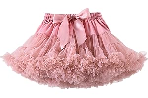 YILEEGOO Toddler Girls' Layered Pleated Tulle Mini Skirt Ballet Dance Tutu Petticoat Birthday Party Fancy Dress