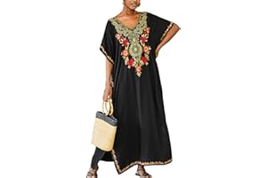 L-Peach Femmes Broderie Caftan Surdimensionné Bohomian Kimono Vêtements de Nuit Biniki Couverture Ups Sarong Paréo