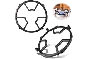 GXWCYI 2pcs Gusseisen Wok Ring Support Aufsatzring FüR Gaskochfelder, Wok Rack FüR Gasherd Koch Cooker Gasherd ZubehöR, Gasherd Aufsatz TopfträGer, Gasherd Aufsatz, Gasherd Roste