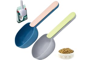 FORYNXHWIN 2 Pcs Pet Food Scoop 2-in-1Pet Measuring Scoop & Bag Sealing Clip for Small Pets, Kitchen Gadgets Daily Meals and Pet/Dog/Cat Food Measuring Scoop