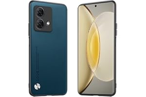 Longstong Custodia Adatta per Motorola Moto Edge 40 Neo (6.55"), Cover in pelle metallica serie CODE - Zaffiro